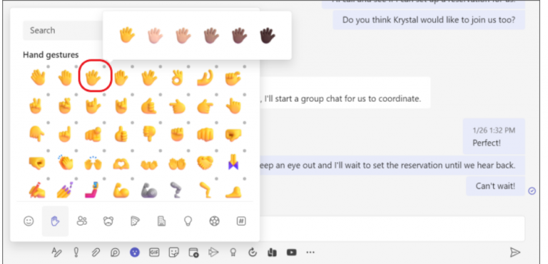 how to add emoji to teams group chat name