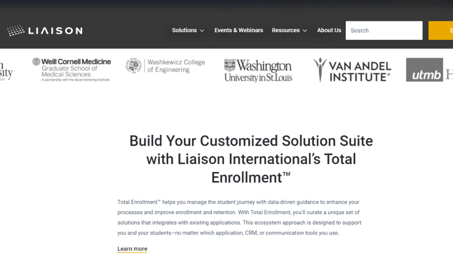 Liaison admissions software