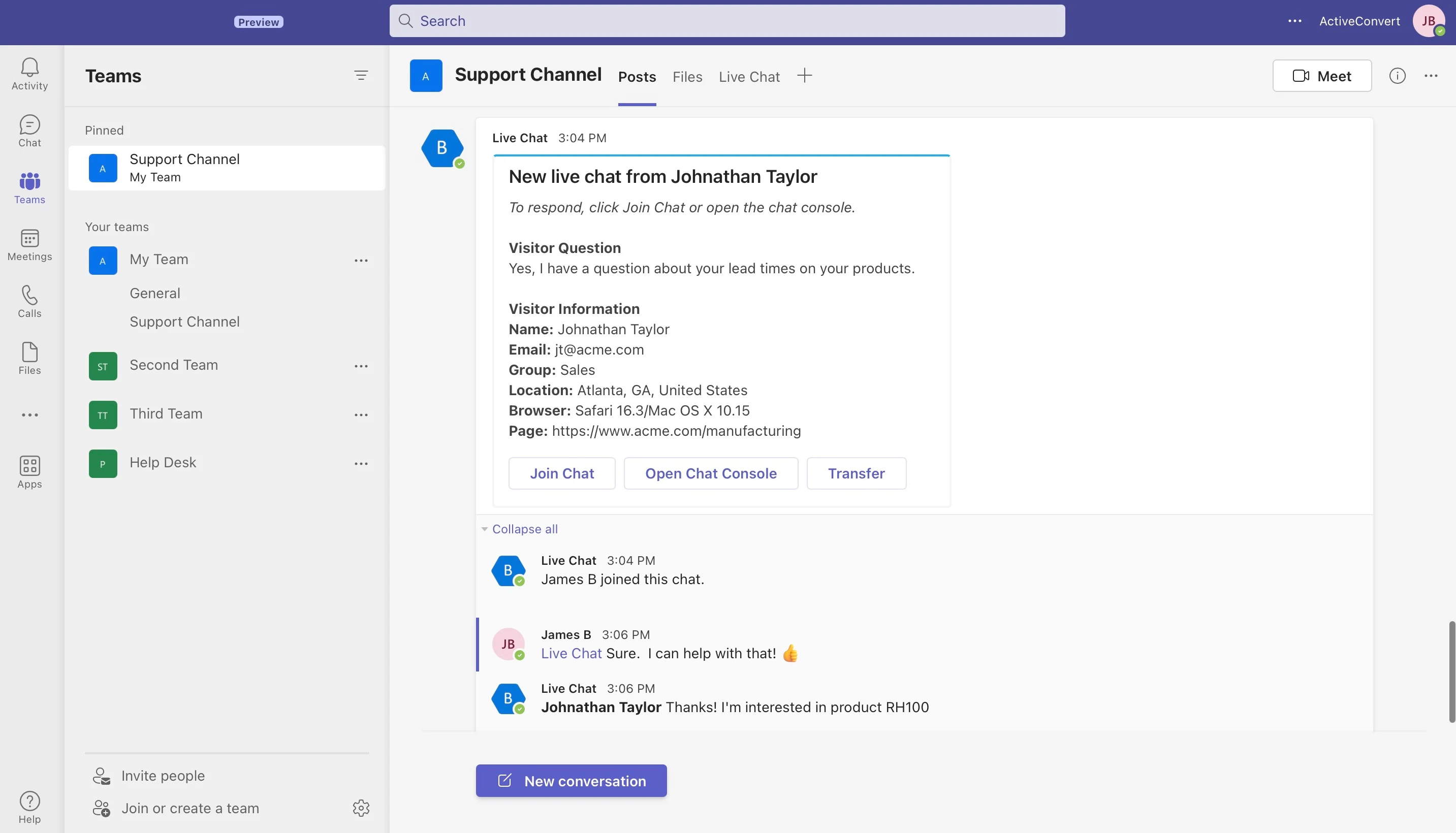 Integrate Microsoft Teams with Live Chat, Video Chat, and More